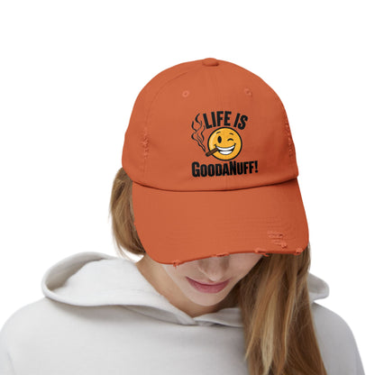 Life is GoodaNuff Distressed Baseball Cap