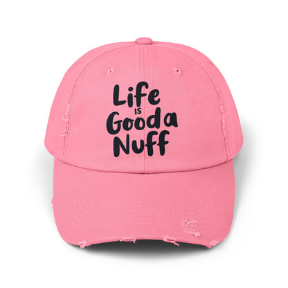 Life Is GoodaNuff Distressed Baseball Cap