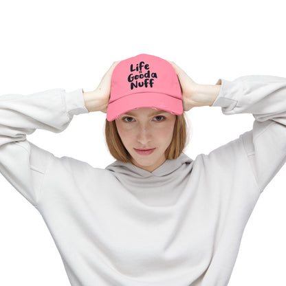 Life Is GoodaNuff Distressed Baseball Cap