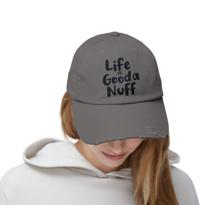 Life Is GoodaNuff Distressed Baseball Cap