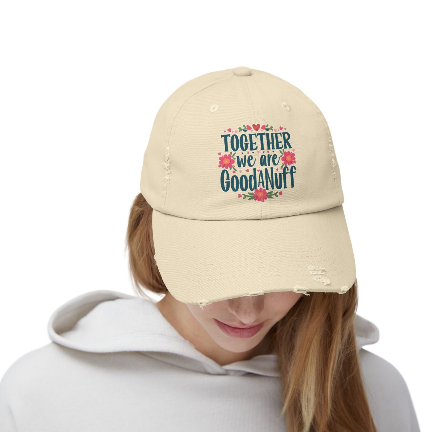 Together we are GoodaNuff Distressed Baseball Cap