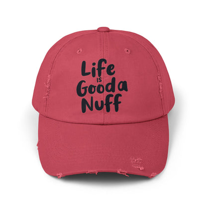 Life Is GoodaNuff Distressed Baseball Cap