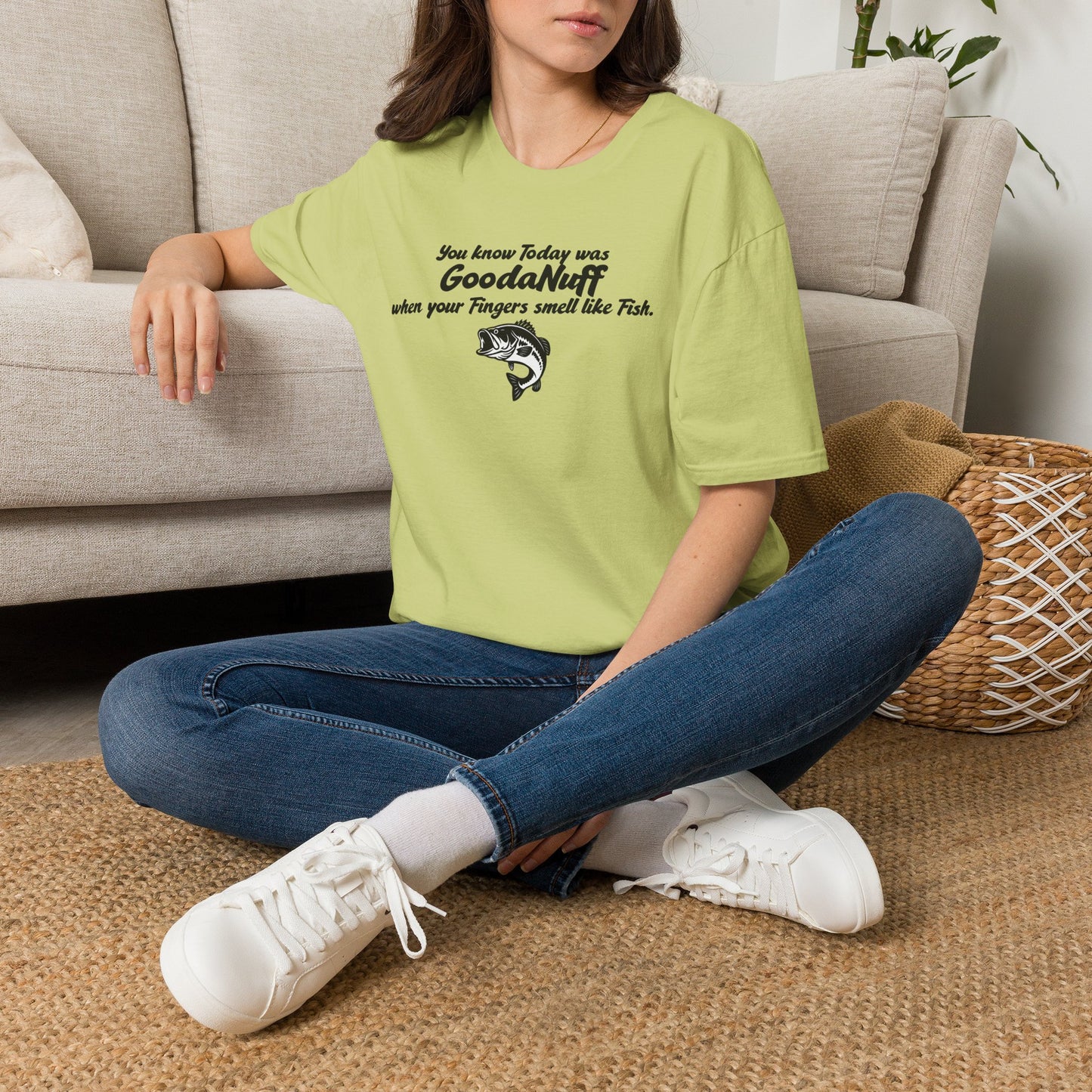 You know Today was GoodaNuff when your fingers smell like Fish Unisex Softstyle T-Shirt