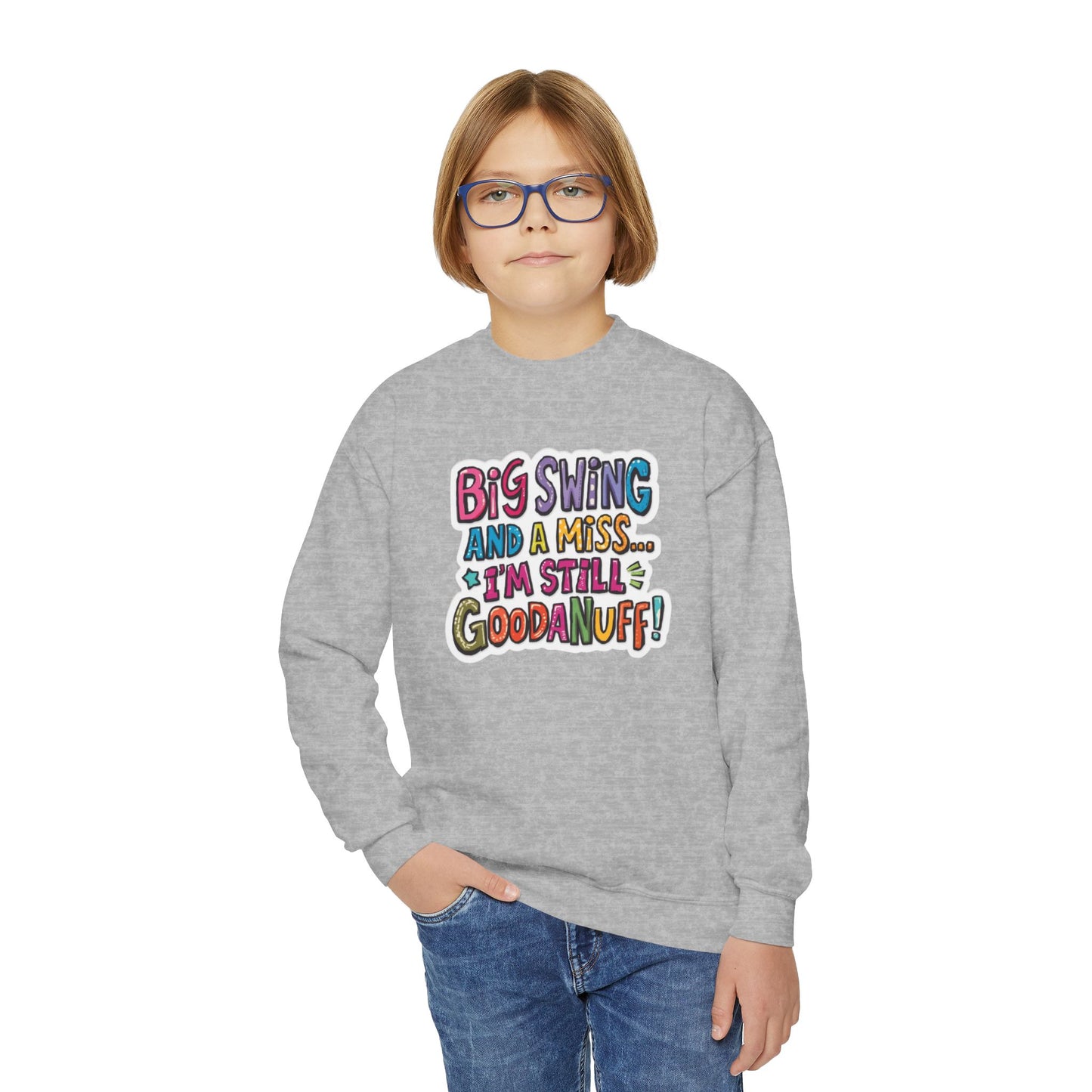 Big Swing and a Miss... I'm Still GoodaNuff Unisex Youth Hoodie