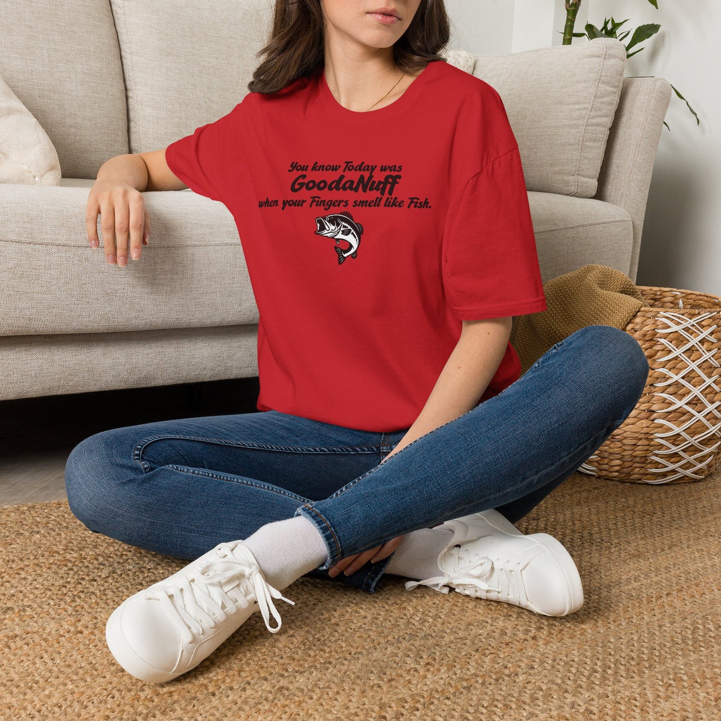 You know Today was GoodaNuff when your fingers smell like Fish Unisex Softstyle T-Shirt