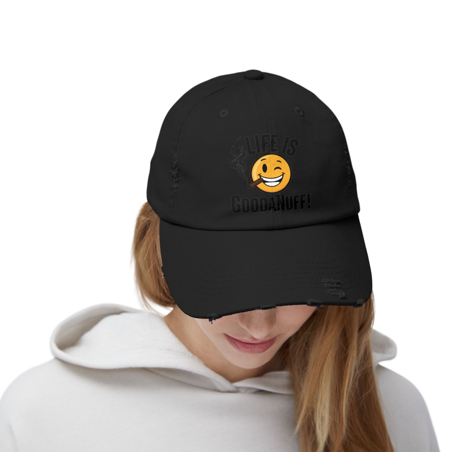 Life is GoodaNuff Distressed Baseball Cap