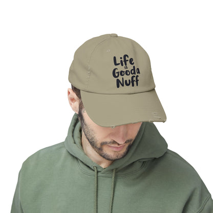 Life Is GoodaNuff Distressed Baseball Cap