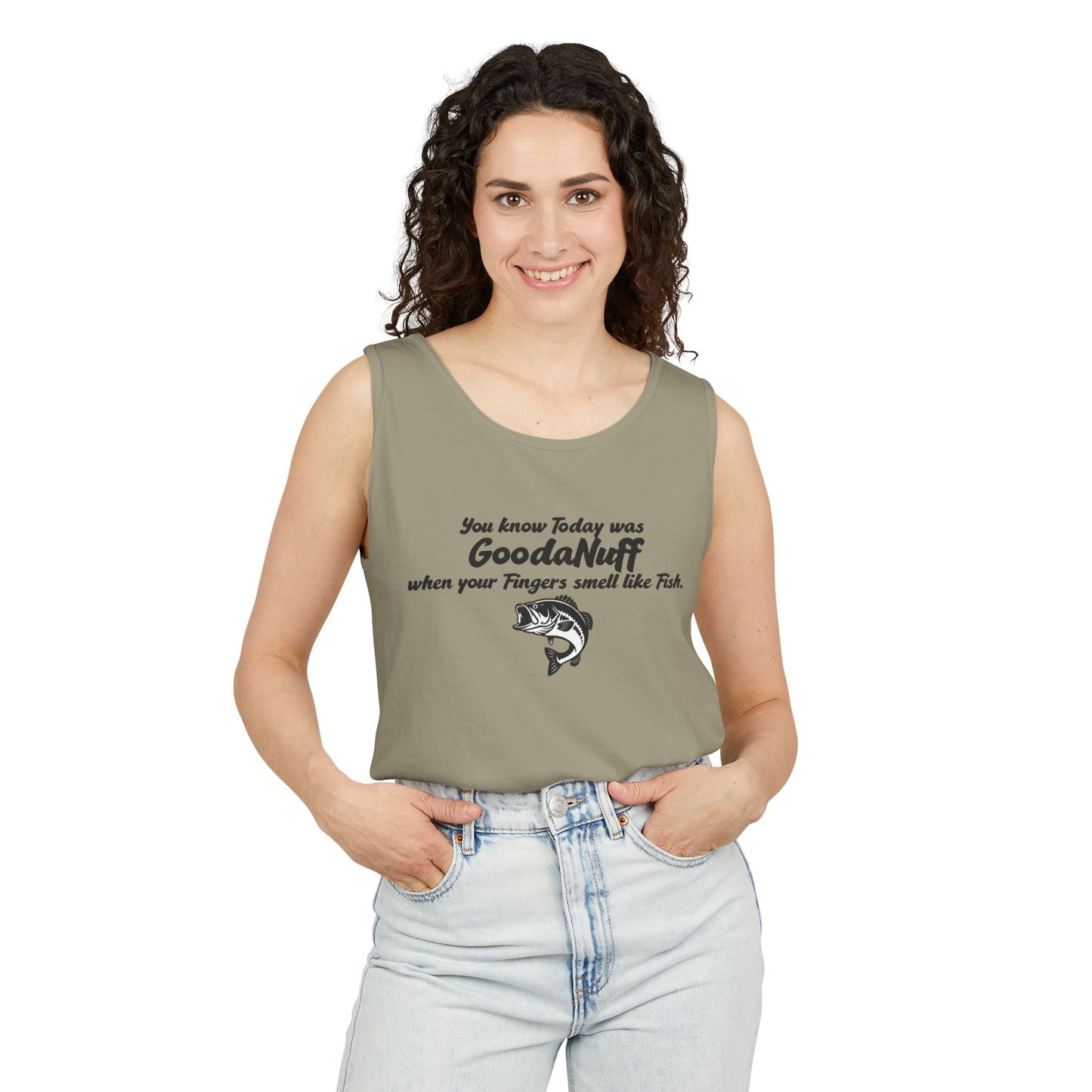 You know Today was GoodaNuff when your Fingers smell like Fish. Men's Lightweight Tank Top