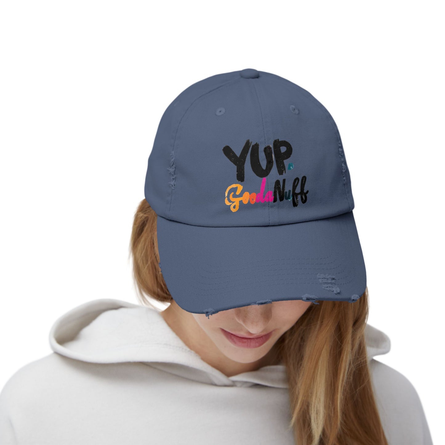 Yup. GoodaNuff Distressed Baseball Cap