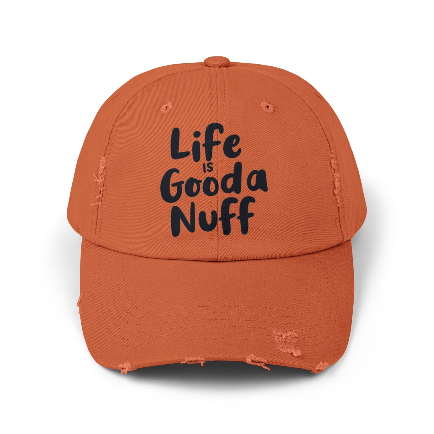 Life Is GoodaNuff Distressed Baseball Cap