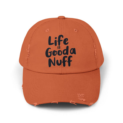 Life Is GoodaNuff Distressed Baseball Cap