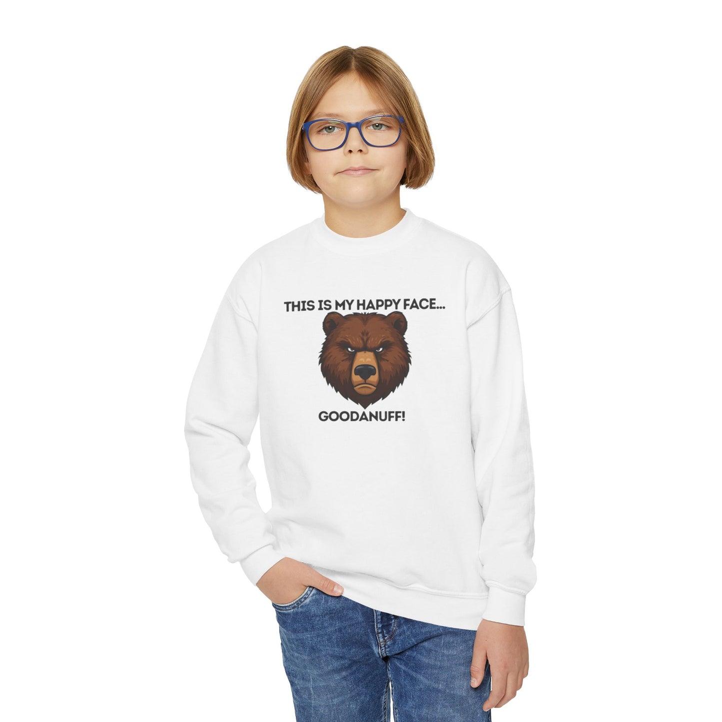 This is my Happy Face...GoodaNuff Unisex Youth Crewneck