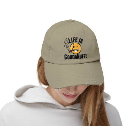Life is GoodaNuff Distressed Baseball Cap