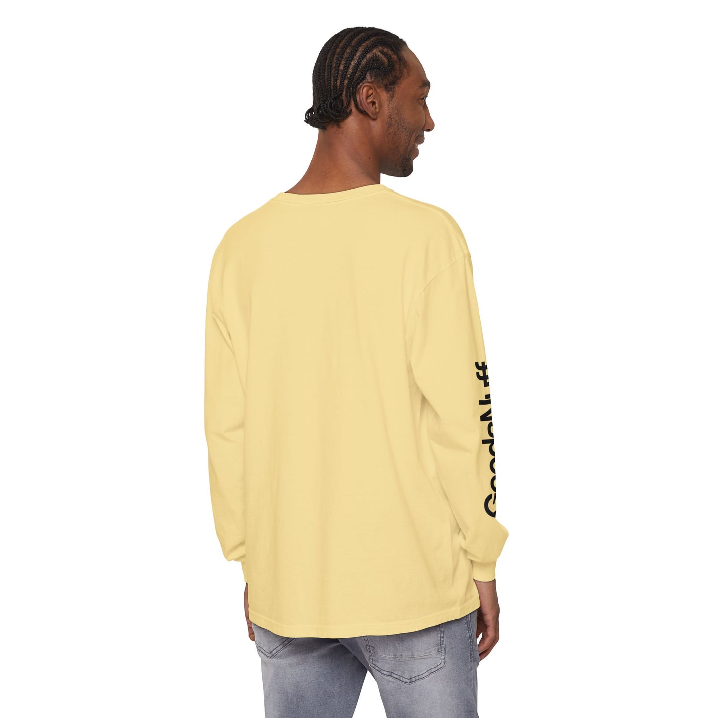 GoodaNuff Logo Long Sleeve Tee — Inspirational Apparel with Website & Social Icons