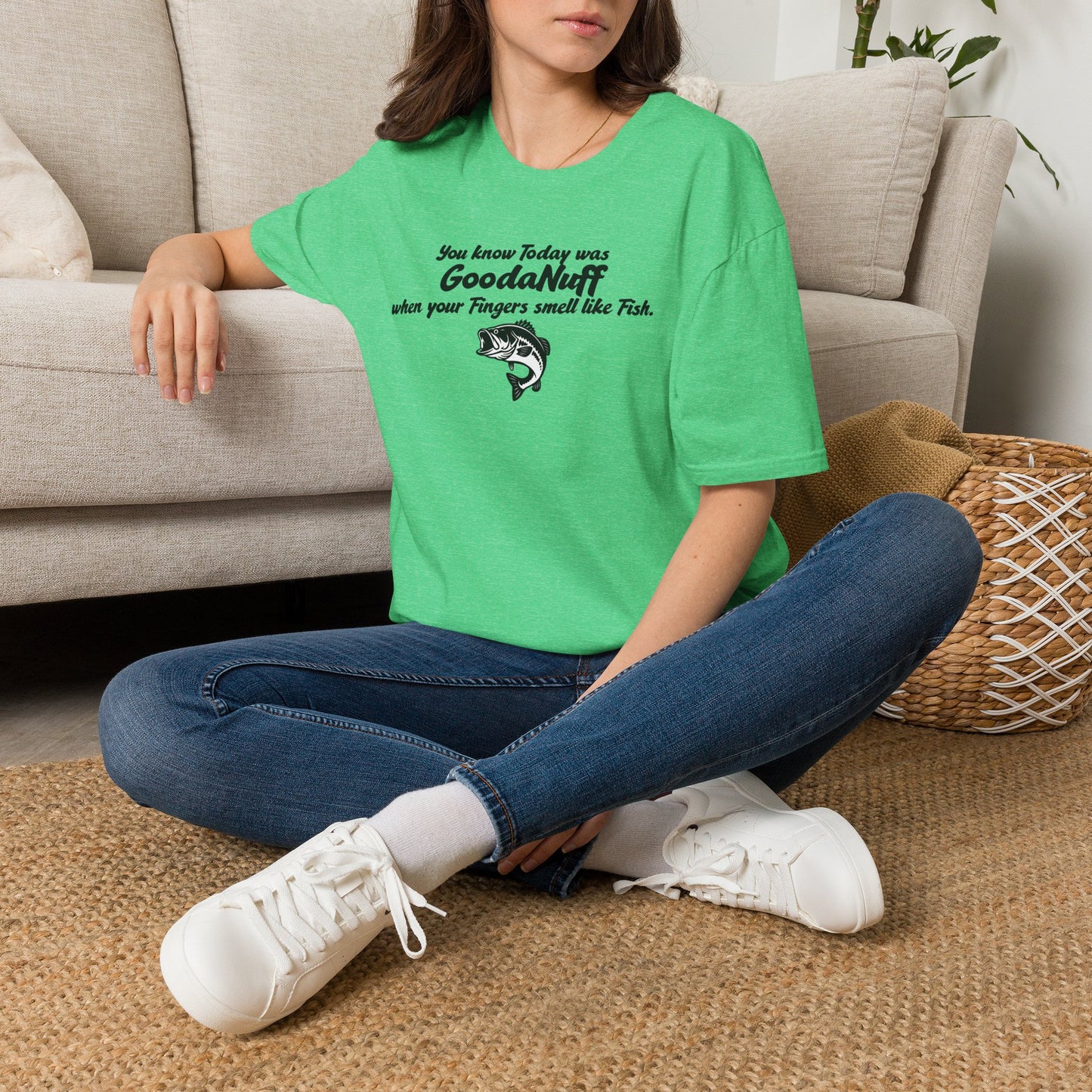 You know Today was GoodaNuff when your fingers smell like Fish Unisex Softstyle T-Shirt