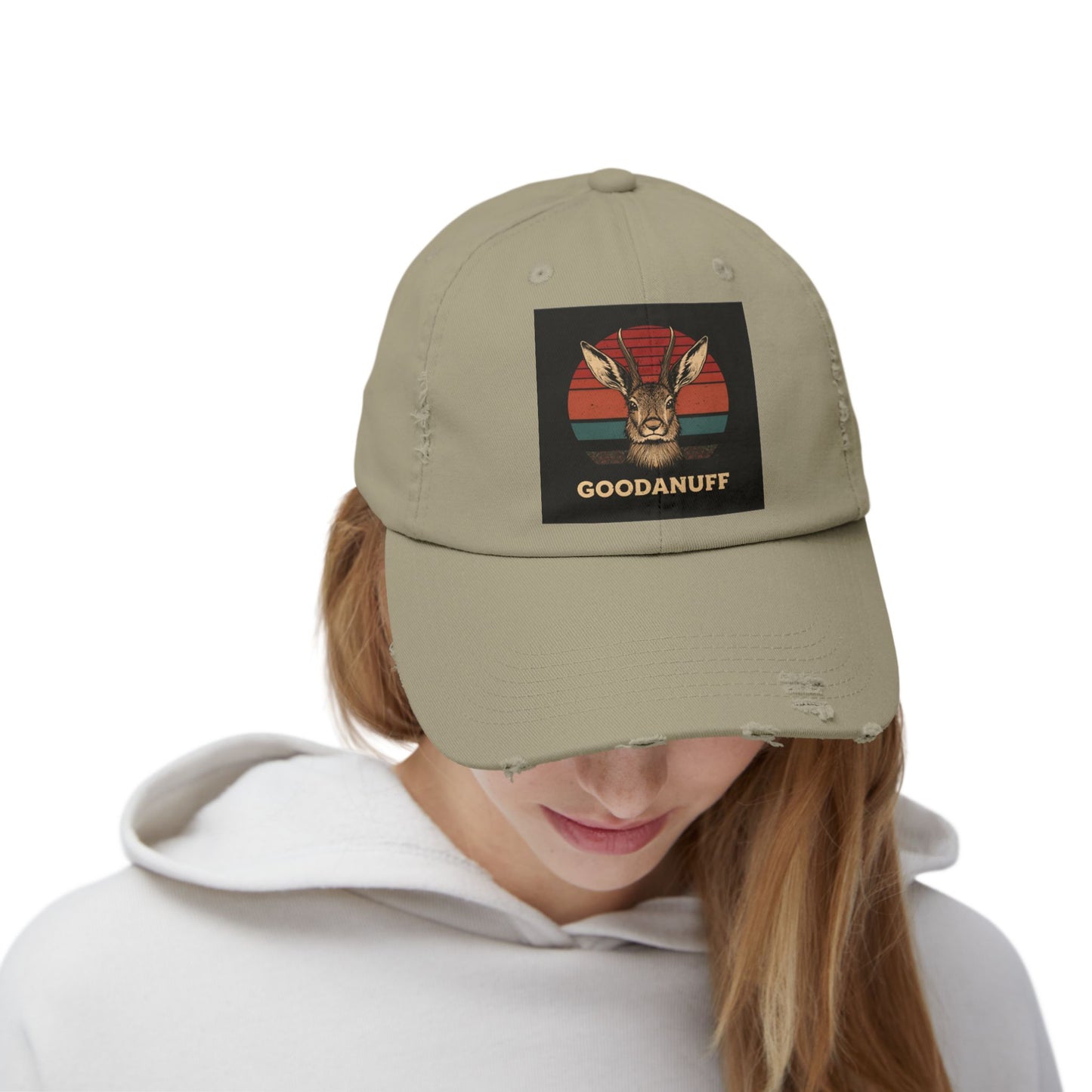 Jackalope...GoodaNuff Distressed Baseball Cap
