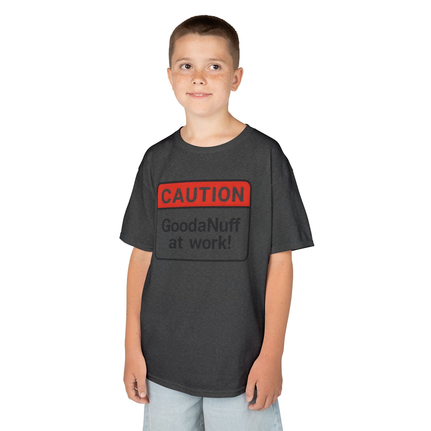 Caution-GoodaNuff at Work Unisex Youth T-Shirt