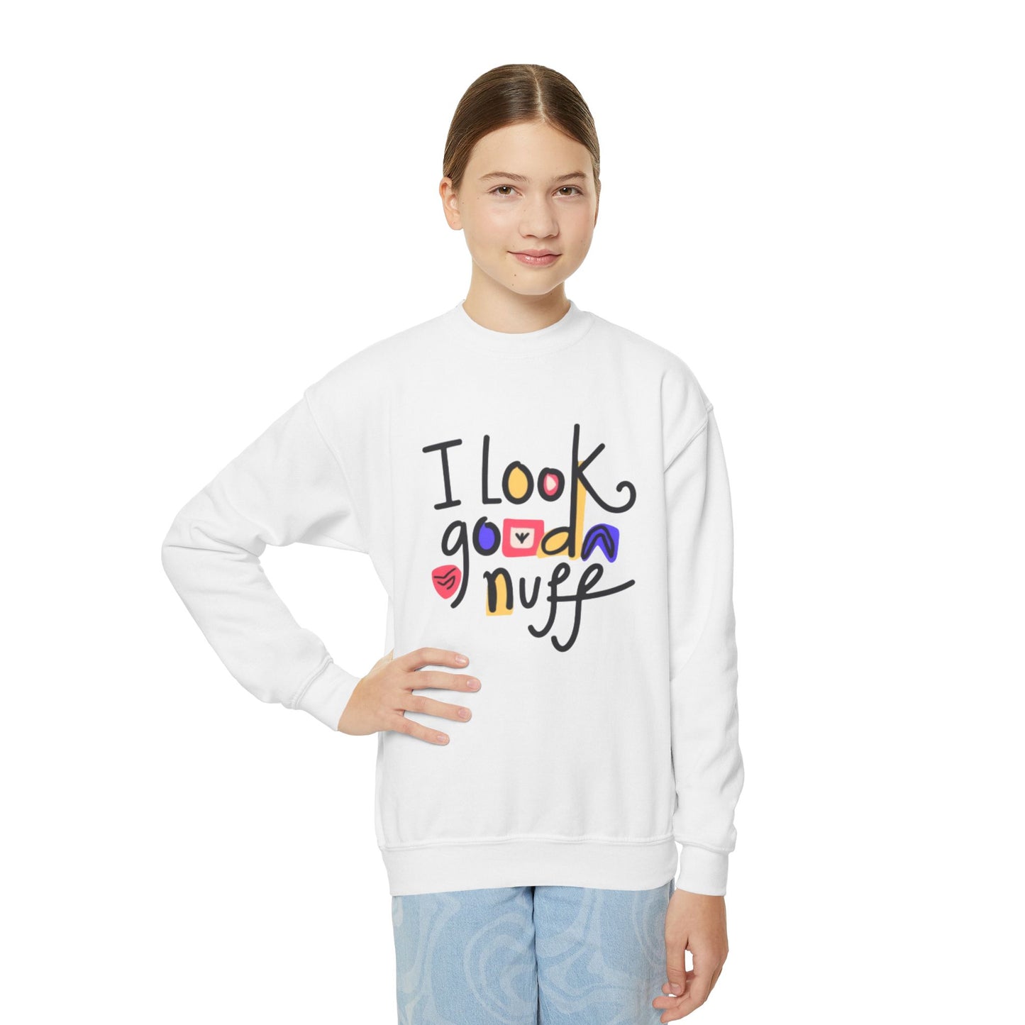 I Look GoodaNuff Unisex Youth Crewneck