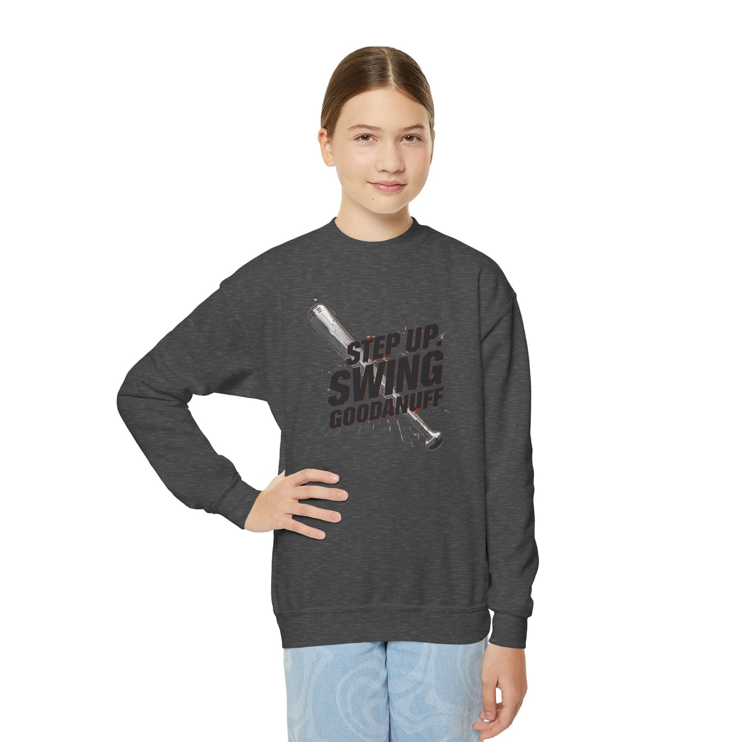 Step Up. Swing GoodaNuff Unisex Youth Crewneck