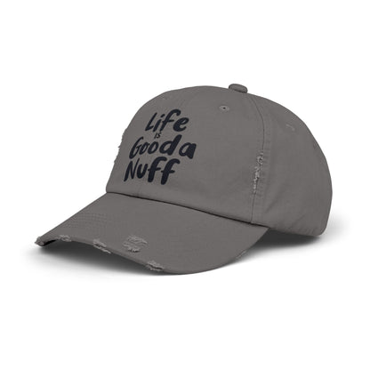 Life Is GoodaNuff Distressed Baseball Cap