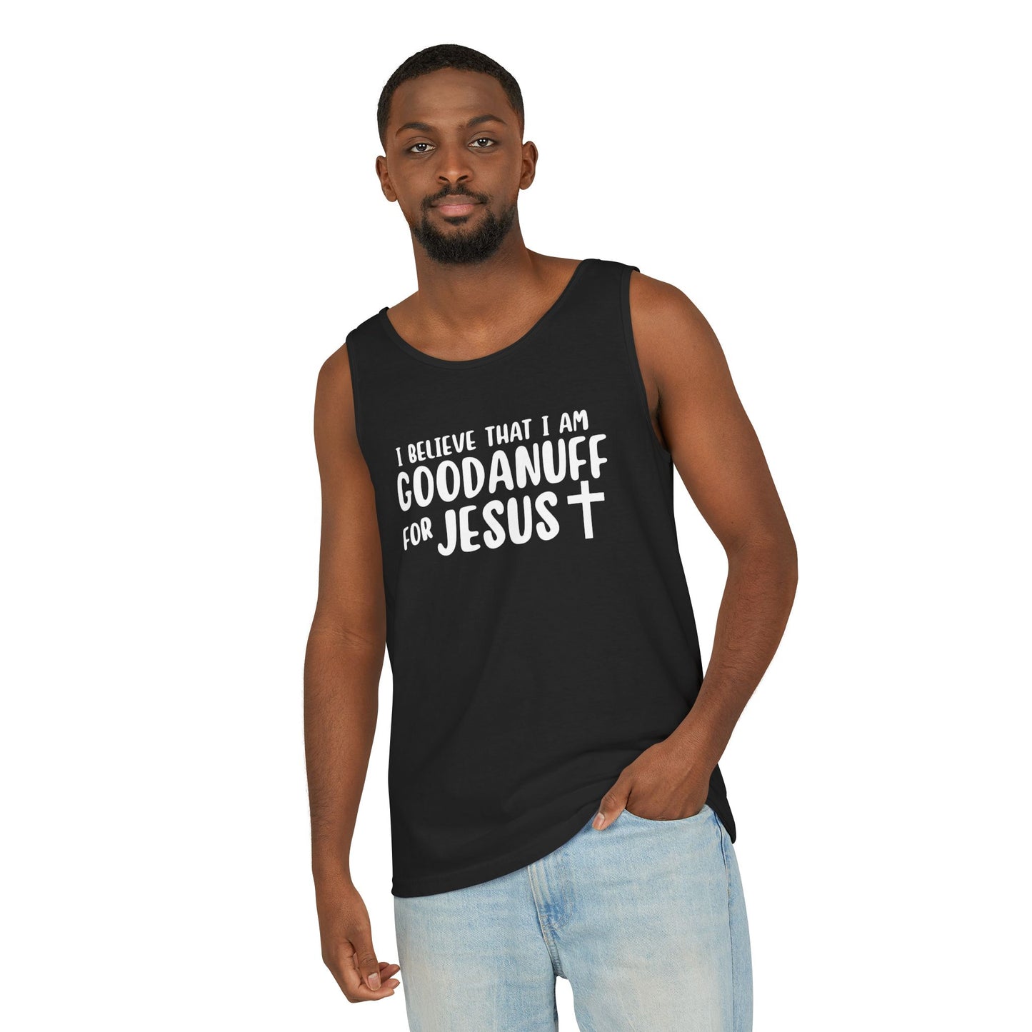 I Believe that I am GoodaNuff for Jesus Men's Lightweight Tank Top