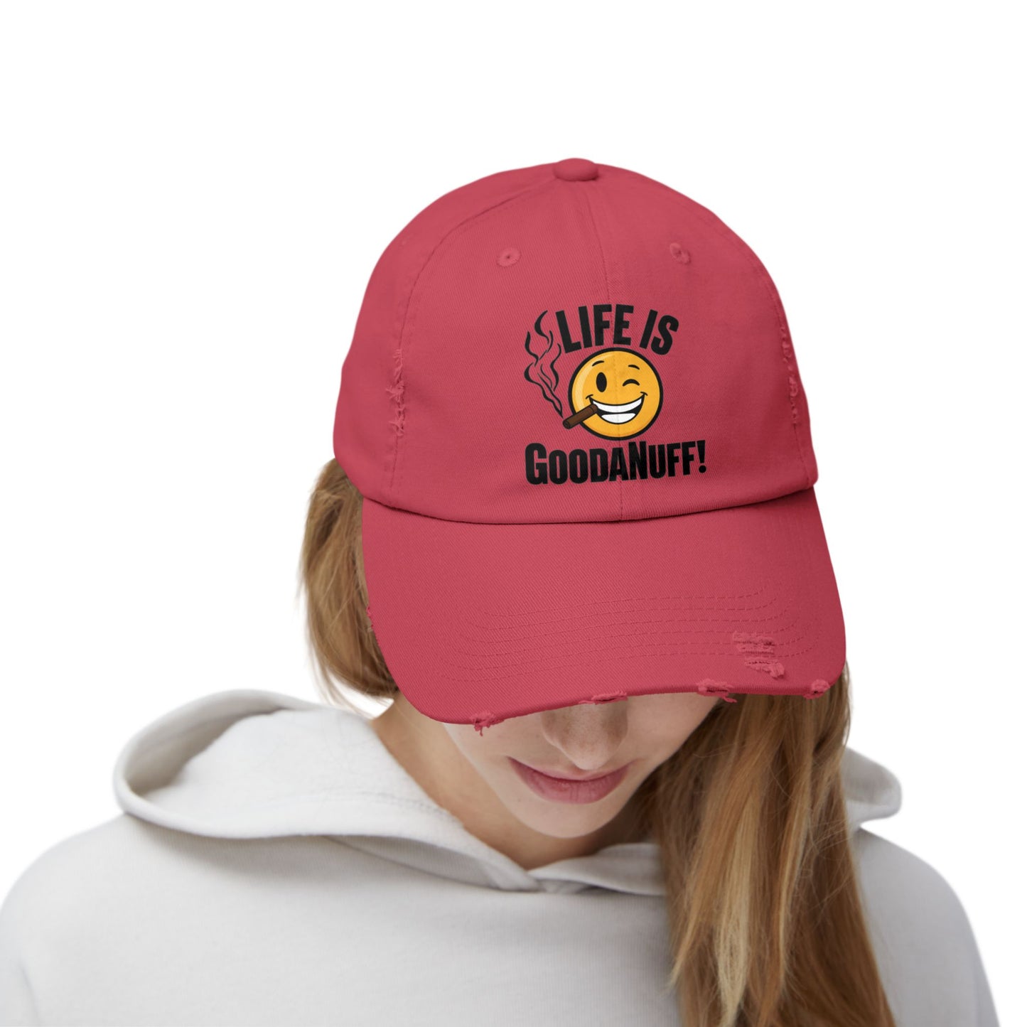 Life is GoodaNuff Distressed Baseball Cap