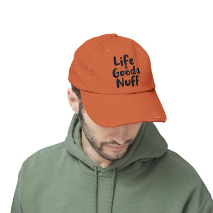 Life Is GoodaNuff Distressed Baseball Cap