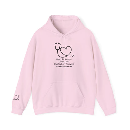 Heart of a Nurse. Saving Lives. Charting and Thriving. Always GoodaNuff Unisex Hoodie