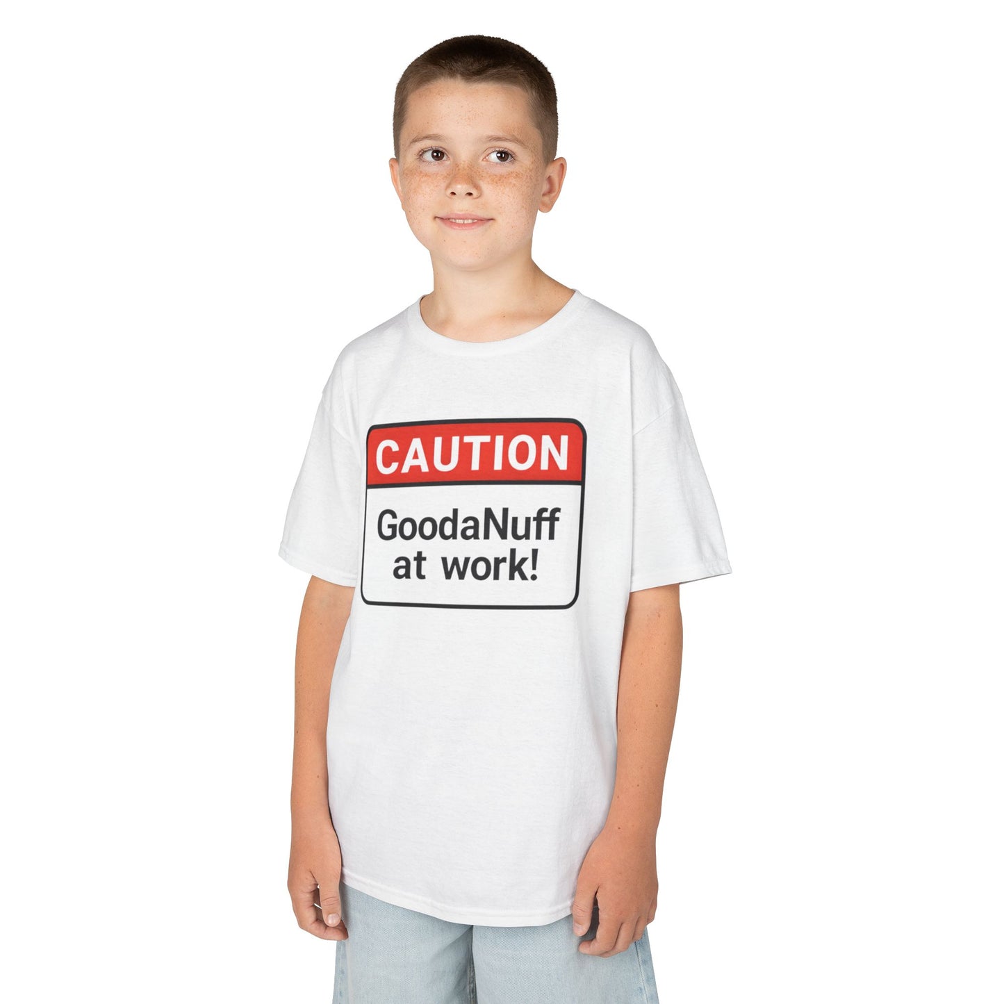 Caution-GoodaNuff at Work Unisex Youth T-Shirt