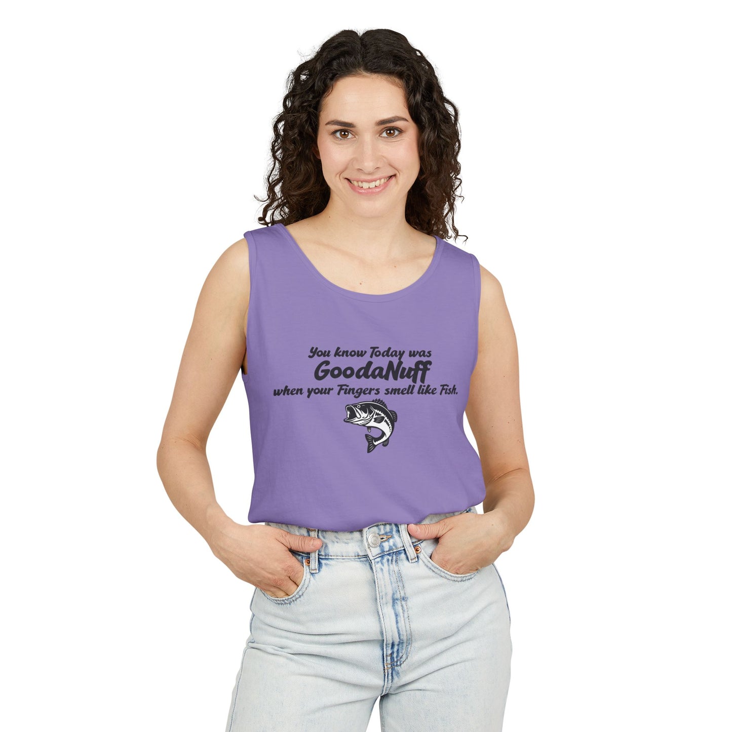 You know Today was GoodaNuff when your Fingers smell like Fish. Men's Lightweight Tank Top